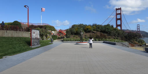 Statue of Joseph Strauss in the Golden Gate Bridge plaza
