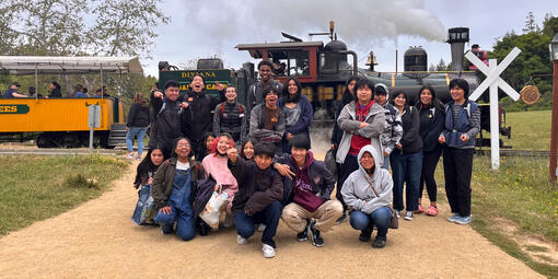 Crissy Field Center IYEL youth program participants pose for group photo in Santa Cruz