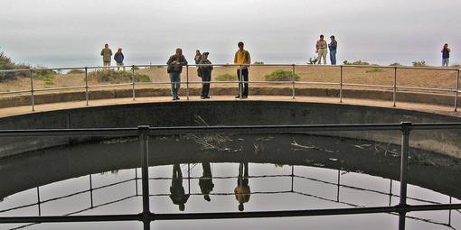 Battery Townsley "pond" in a former gun emplacement