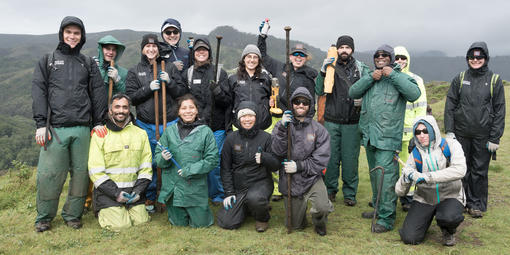 Interns and staff in the Marin Headlands in 2018.