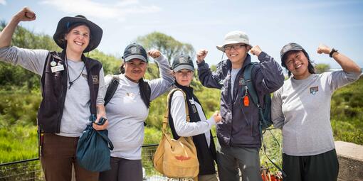 Restoration Interns Pausing For A Pose