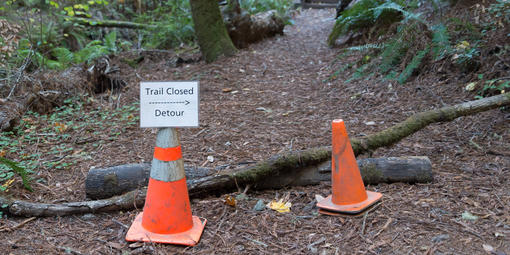 Muir Woods trail closure signage