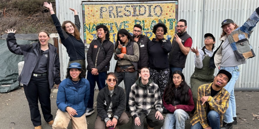 Park staff pose for a photo at the Presidio Nursery.