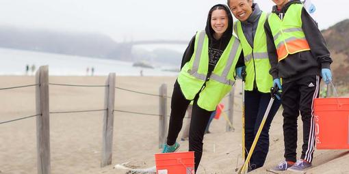 Volunteers at Baker Beach