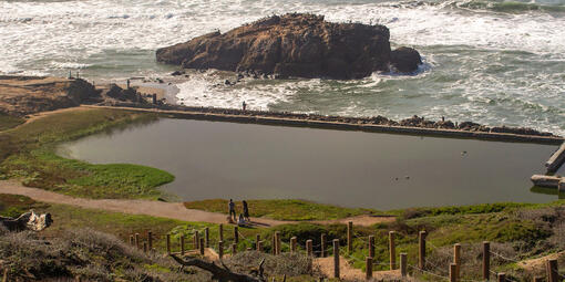 Stairway down to Sutro Baths 