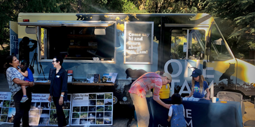 The Tam Van is a mobile trail head and education hub. 