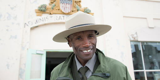 Ranger Benny Batom at Alcatraz