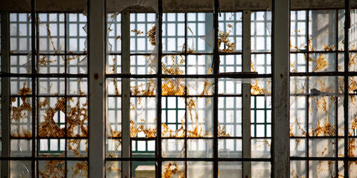 Inside the New Industries Building on Alcatraz Island.