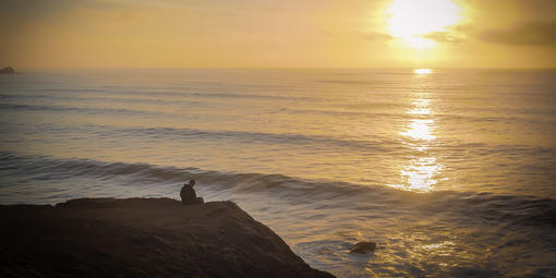 Sunset meditation at Mori Point