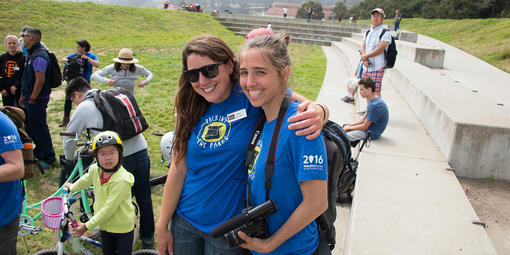 Intern Hailey Gavin (right) at the finale of Packing the Parks
