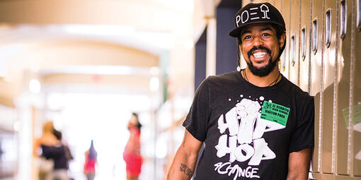 Portrait of Khafre Jay, Founder and Executive Director of Hip Hop for Change.