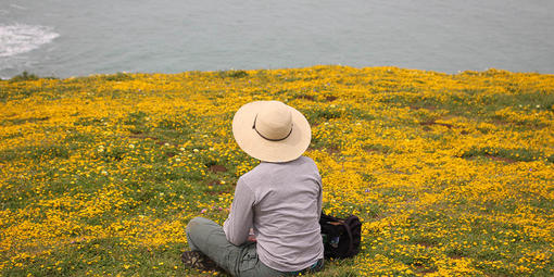 Taking a break at Mori Point.