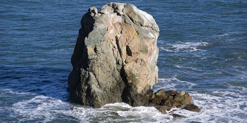 Some of the interesting geological formations seen from Lands End were once hills in a vast plain that extended 27 miles past the current California coastline.