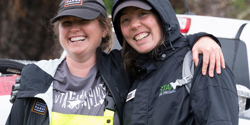 Parks Conservancy staff during a service day in the Marin Headlands in 2018.