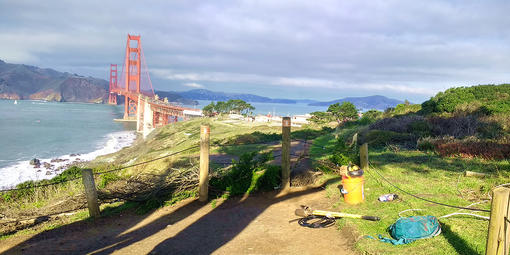 New fencing at the Presidio Bluffs helps protect visitors and sensitive habitats.