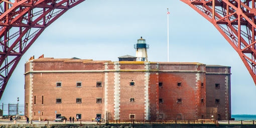 Fort Point National Historic Site underneath the Golden Gate Bridge