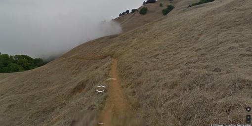Screenshot of Matt Davis Trail on Mt. Tam using Street View