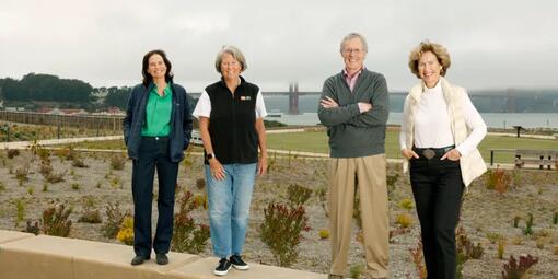 Parks Conservancy CEO Chris Lehnertz with Randi Fisher, Mark Perry, and Mauree Jane Perry