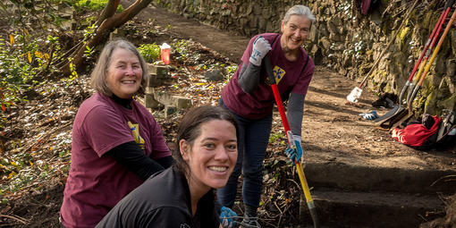 Volunteers Working in Black Point Historic Garden