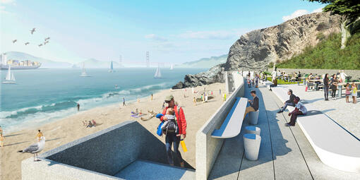 A rendering of the China Beach rehabilitation project picnic area
