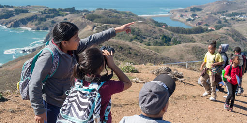 Students search for migrating raptors