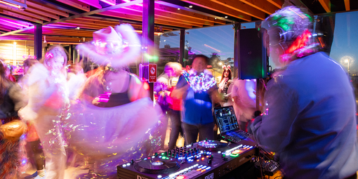 DJ Mancub plays at Parks4All: Pink Full Moon Party 2025.