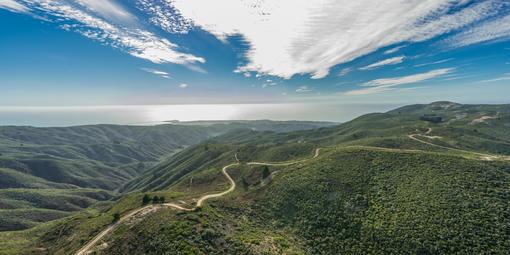 Aerial view of Rancho Corral de Tierra trails