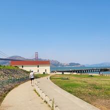 A sunny day at Crissy Field with a lovely Golden Gate Bridge view.