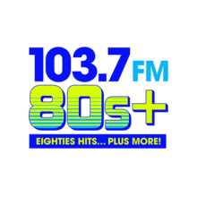 103.7fm 80s plus radio logo