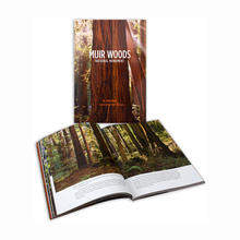 Two Muir Woods National Monument books showing the cover and one of the spreads