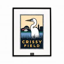 Michael Schwab graphic of an egret at Crissy Field