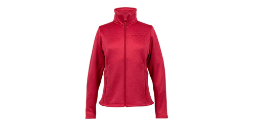red jacket against white backdrop