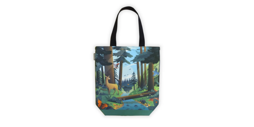 Celebrate California's redwood forests with this colorful tote bag.