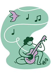 Icon of a person playing a guitar