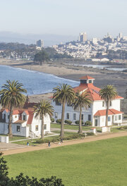 View of Crissy Field and San Francisco.