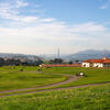 Visitors enjoying the Fort Mason lawn